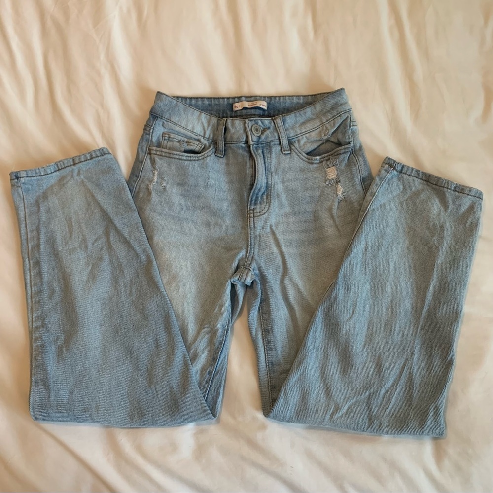 So high rise straight leg jeans, size 3 (26w)